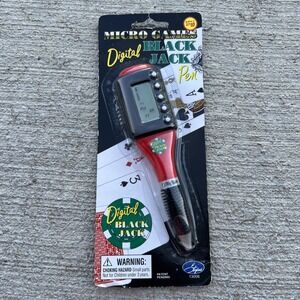 Digital Black Jack Pen Micro Games Poker Games Casino Black Jack Red NIP